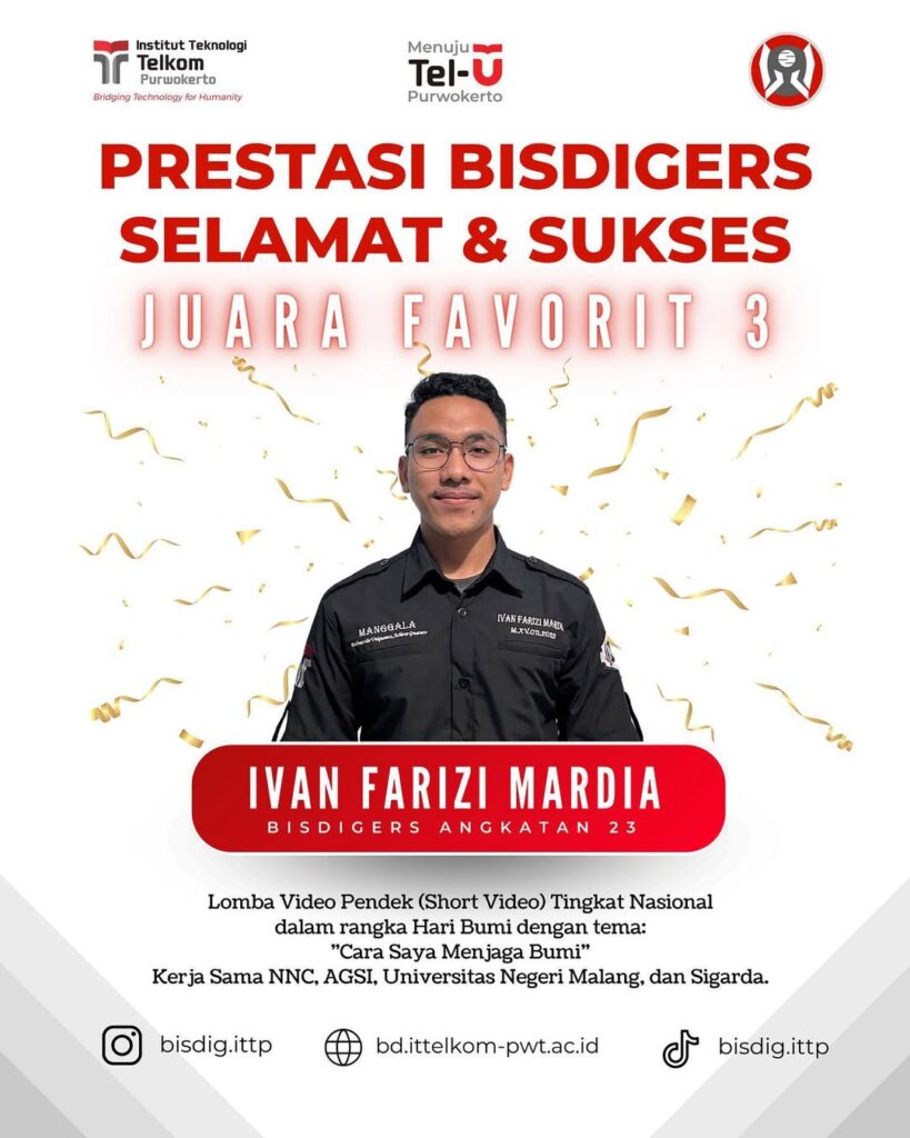 ✨[PRESTASI BISDIGERS]✨Selamat kepada ka Ivan atas prestasinya meraih Juara Favorit 3 pada Lomba