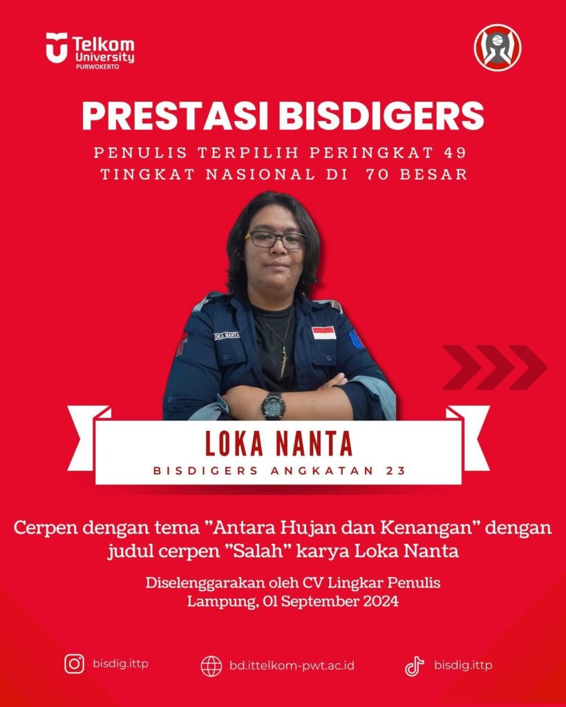 ✨[PRESTASI BISDIGERS]✨Selamat kepada kak Loka atas prestasinya Penulis Terpilih Peringkat 49 Tin